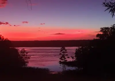coucher de soleil sur la mangrove de la résidence de tourisme le Kaboss